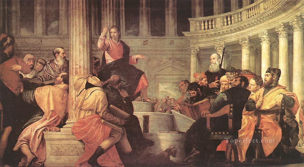 Jesus unter den Doktoren im Tempel Paolo Veronese Religiosen Christentum Ölgemälde
